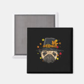 Thanksgiving Pug Pilgrim Herfst Herfst Turkije Dag Magneet (Voorkant / Achterkant)