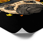 Thanksgiving Pug Pilgrim Herfst Herfst Turkije Dag Poster (Hoek)