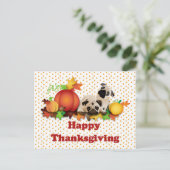 Thanksgiving Pugs en Pompoenen Feestdagenkaart (Staand voorkant)