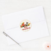 Thanksgiving Pugs en pompoenen Ronde Sticker (Envelop)