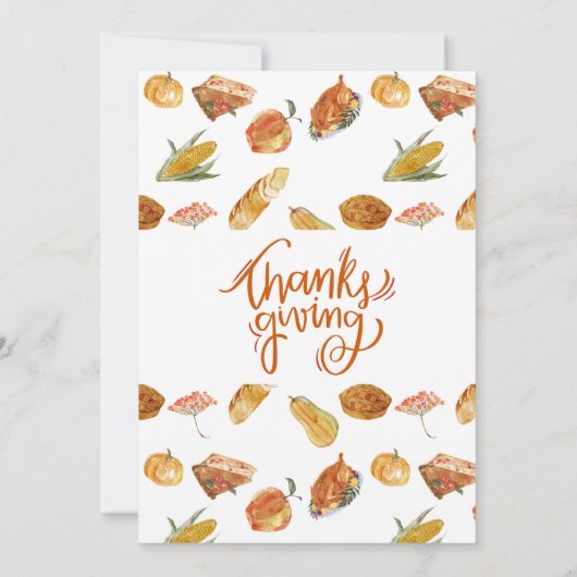 Thanksgiving Pumpkin-binnenuitnodiging Kaart (Achterkant)