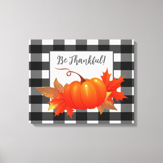 Thanksgiving Pumpkin Buffalo Pset Canvas Afdrukken (Voorkant)