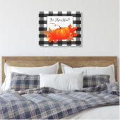 Thanksgiving Pumpkin Buffalo Pset Canvas Afdrukken (Insitu (Slaapkamer))