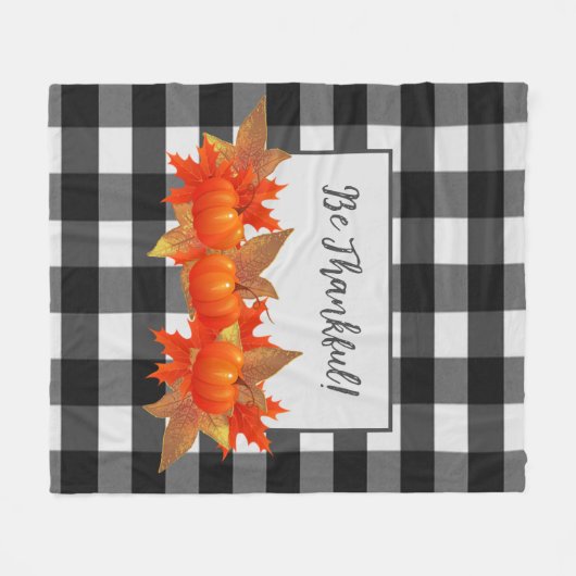 Thanksgiving Pumpkin Buffalo Pset Fleece Blanket (Voorkant (Horizontaal))