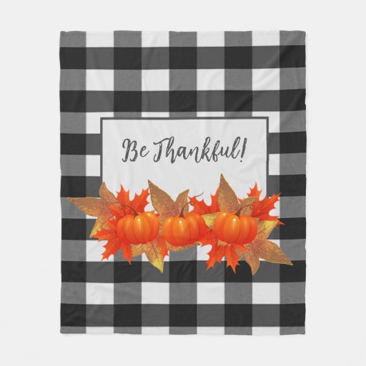 Thanksgiving Pumpkin Buffalo Pset Fleece Blanket Deken (Voorkant)