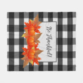 Thanksgiving Pumpkin Buffalo Pset Fleece Blanket Deken (Voorkant (Horizontaal))