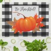 Thanksgiving Pumpkin Buffalo Pset Kitchen Towel Theedoek (Gevouwen)