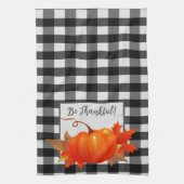 Thanksgiving Pumpkin Buffalo Pset Kitchen Towel Theedoek (Verticaal)