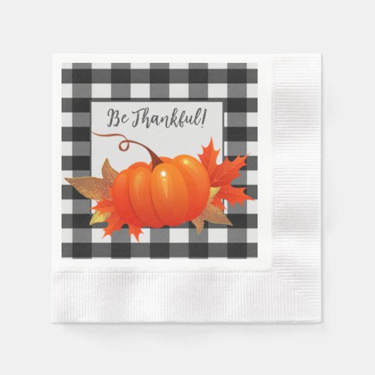 Thanksgiving Pumpkin Buffalo Pset Paper Napkin Servet (Voorkant)