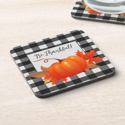 Thanksgiving Pumpkin Buffalo Pset Plastic Onderzet Bier Onderzetter (Linkerzijde)