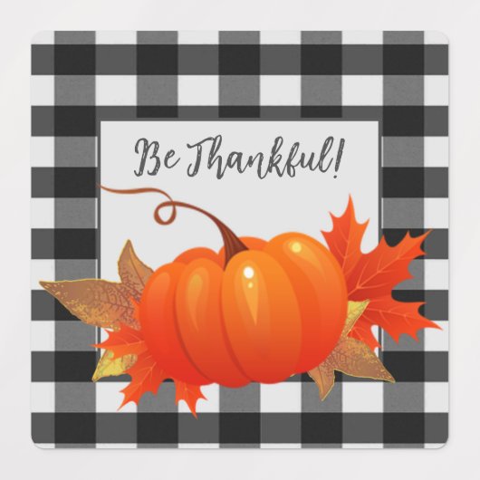 Thanksgiving Pumpkin Buffalo-speldenbaklabels Labels (Design 1)