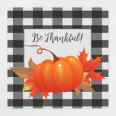 Thanksgiving Pumpkin Buffalo-speldenbaklabels Labels (Design 2)