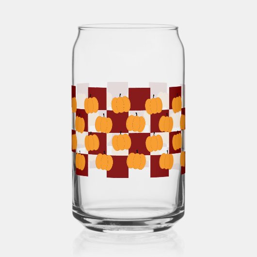 Thanksgiving Pumpkin Can Glass Fall Home Decor Blikvorm Glas (Voorkant)