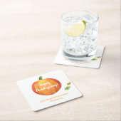 Thanksgiving Pumpkin Custom Kartonnen Onderzetters (Insitu)