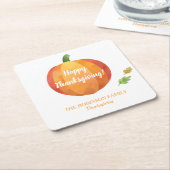 Thanksgiving Pumpkin Custom Kartonnen Onderzetters (Schuin)