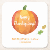 Thanksgiving Pumpkin Custom Kartonnen Onderzetters (Voorkant)