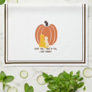 Thanksgiving Pumpkin Dogs Kitchen Towels Theedoek