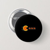 Thanksgiving Pumpkin E Chasing Turkey Gamer Men Wo Ronde Button 5,7 Cm (Voorkant /achterkant)