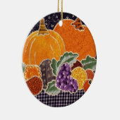 Thanksgiving Pumpkin en Friends Patchwork Keramisch Ornament (Rechts)