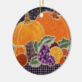 Thanksgiving Pumpkin en Friends Patchwork Keramisch Ornament (Links)