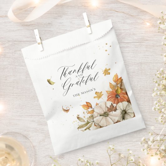 Thanksgiving Pumpkin en Leaves Thema Bedankzakje (Geknipt)