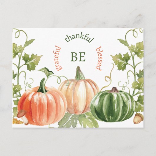 Thanksgiving Pumpkin Harvest Feestdagenkaart (Voorkant)