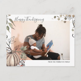 Thanksgiving Pumpkin Harvest Foto gepersonaliseerd Briefkaart