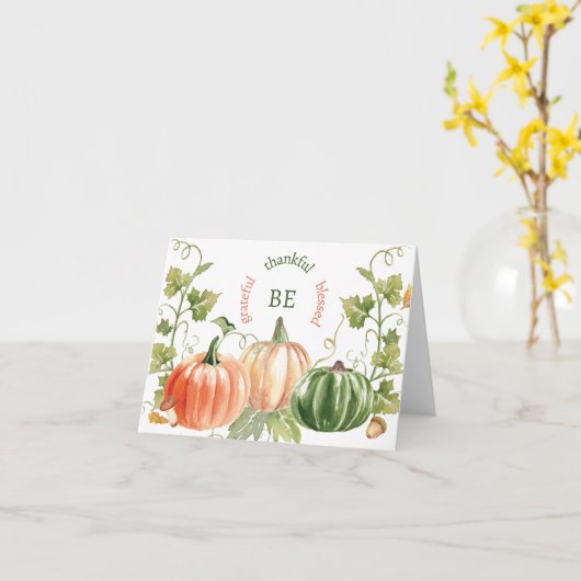 Thanksgiving Pumpkin Harvest Kaart (Gele Bloem)