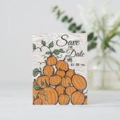 Thanksgiving Pumpkin Harvest Rustic Save the Date Uitnodiging Briefkaart (Staand voorkant)