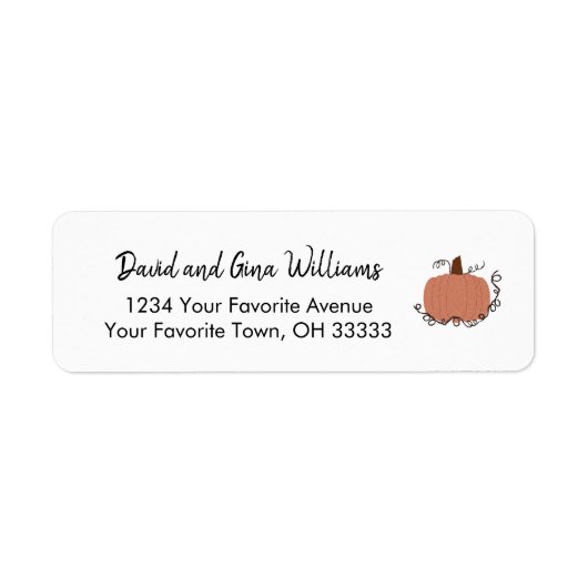 Thanksgiving Pumpkin Herfst Return Address Label (Voorkant)