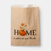 Thanksgiving Pumpkin Home is waar we Bedankt geven Bedankzakje (Voorkant)