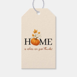 Thanksgiving Pumpkin Home is waar we Bedankt geven Cadeaulabel