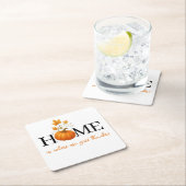 Thanksgiving Pumpkin Home is waar we Bedankt geven Kartonnen Onderzetters (Insitu)