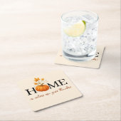 Thanksgiving Pumpkin Home is waar we Bedankt geven Kartonnen Onderzetters (Insitu)