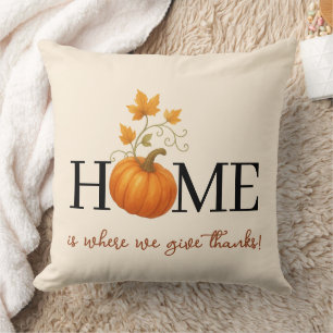 Thanksgiving Pumpkin Home is waar we Bedankt geven Kussen