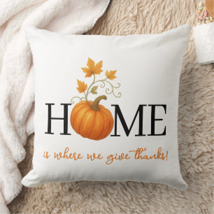Thanksgiving Pumpkin Home is waar we Bedankt geven Kussen