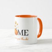 Thanksgiving Pumpkin Home is waar we Bedankt geven Mok (Voorkant rechts)