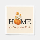 Thanksgiving Pumpkin Home is waar we Bedankt geven Servet (Voorkant)