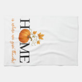 Thanksgiving Pumpkin Home is waar we Bedankt geven Theedoek (Horizontaal)