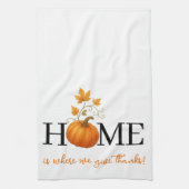 Thanksgiving Pumpkin Home is waar we Bedankt geven Theedoek (Verticaal)