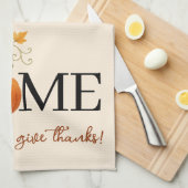 Thanksgiving Pumpkin Home is waar we Bedankt geven Theedoek (Quarter Fold)