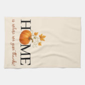 Thanksgiving Pumpkin Home is waar we Bedankt geven Theedoek (Horizontaal)