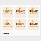 Thanksgiving Pumpkin Home is waar we Bedankt geven Vierkante Sticker (Vel)