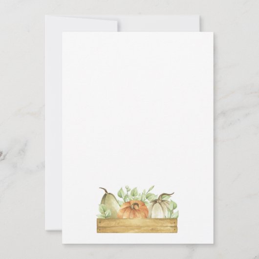 Thanksgiving Pumpkin Leaves Dinner Kaart (Achterkant)