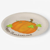 Thanksgiving Pumpkin op Burlap Papieren Bordje (Gekanteld)