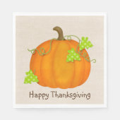 Thanksgiving Pumpkin op Burlap Servet (Voorkant)