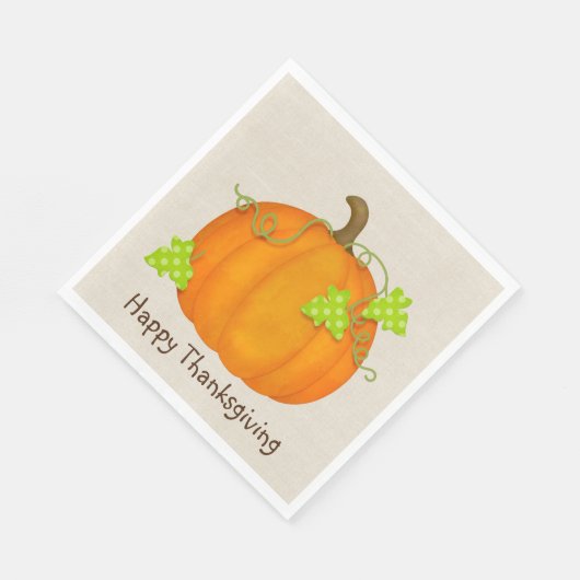 Thanksgiving Pumpkin op Burlap Servet (Hoek)