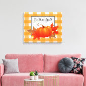 Thanksgiving Pumpkin Oranje Buffalo Plays Canvas Afdruk (Insitu (Woonkamer))