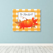 Thanksgiving Pumpkin Oranje Buffalo Plays Canvas Afdruk (Insitu (Houten vloer))