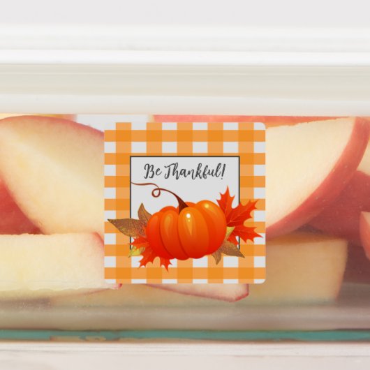 Thanksgiving Pumpkin Oranje Buffalo Plays Labels (Aangebracht)